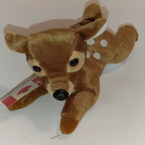 CUTE Mini Deer plush 7" long NWT Bean bag plush - Picture 1 of 4